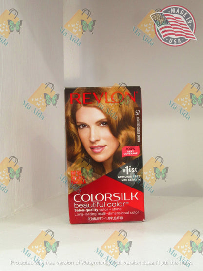 REVLON #57 Permanent color Light Golden Brown ammonia free w/keratin (U.S.A)