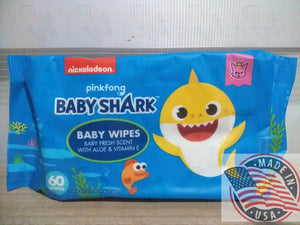 Nickelodeon Baby Shark Baby wipes fresh scent w/ Aloe & vit. E 60 wipes