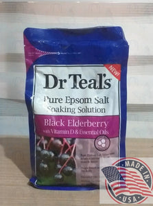 Dr. Teals Pure Epsom Salt soaking solution Black Elderberry w/vit.D & Essential oils 1.36kg