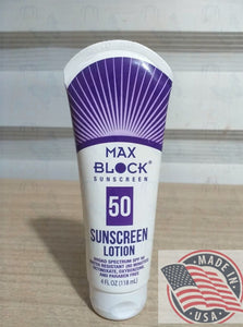 MAX Block Sunscreen 50 lotion paraben free (118ml) U.S.A