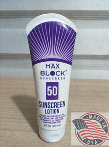 MAX Block Sunscreen 50 lotion paraben free (118ml) U.S.A