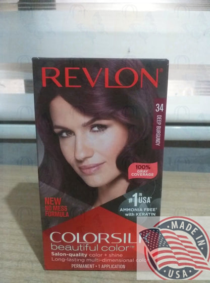 Revlon Permanent hair color, #34 Deep Burgundy amonia free with Keratin
