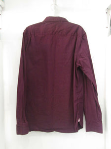 Maroon long sleeve polo large size