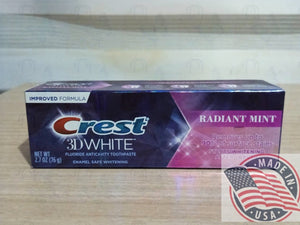 Crest 3D White Radiant Mint Teeth Whitening Toothpaste, (76g)