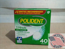 Load image into Gallery viewer, Polident 3 minute triple mint freshness antibacterial denture cleanser 40 tablets
