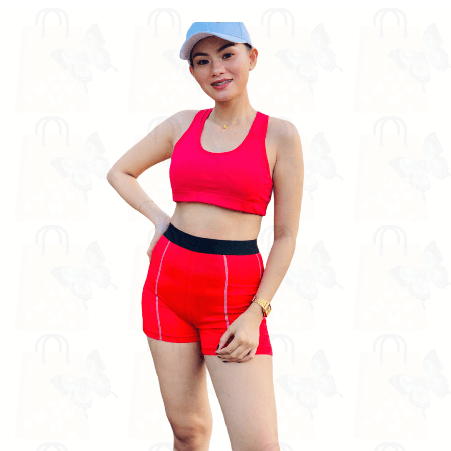 High Quality Breathable Spandex Nylon Cross Sport Bra & Short