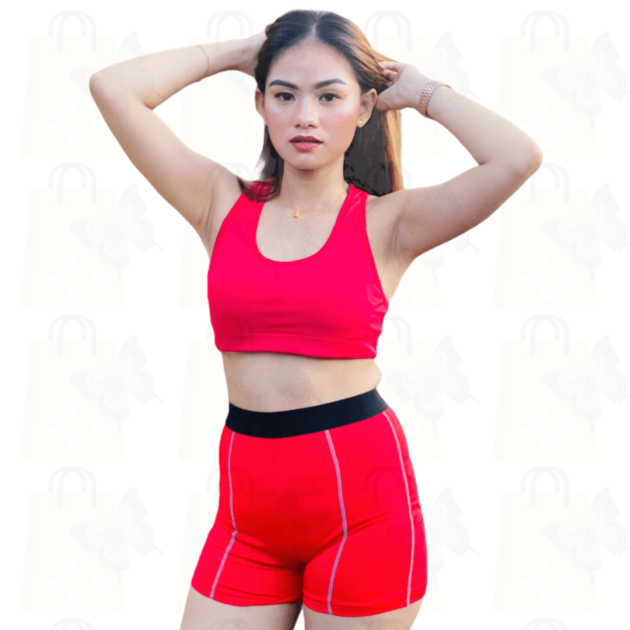 High Quality Breathable Spandex Nylon Cross Sport Bra & Short