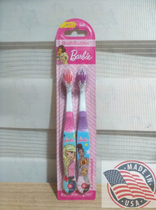 Brush Buddies Barbie soft 2 pack Toothbrush FOR 3+ KIDS girl (U.S.A)