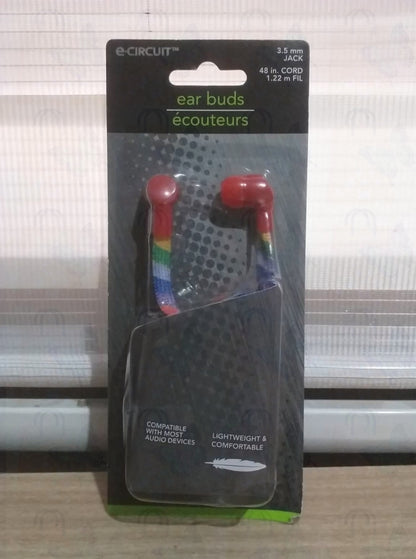 E-circuit Ear Buds 3.5mm/48in.cord/1.22m Fil Compatible With Most Audio Devices