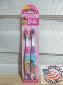 Brush Buddies Barbie soft 2 pack Toothbrush FOR 3+ KIDS girl (U.S.A)