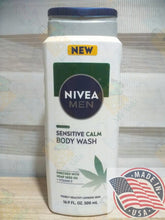 Load image into Gallery viewer, NIVEA men Sensitive Calm Body wash enriched w/ Hemp seed oil+vit. E(500ml) U.S.A
