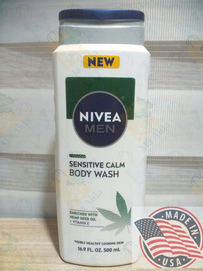 NIVEA men Sensitive Calm Body wash enriched w/ Hemp seed oil+vit. E(500ml) U.S.A