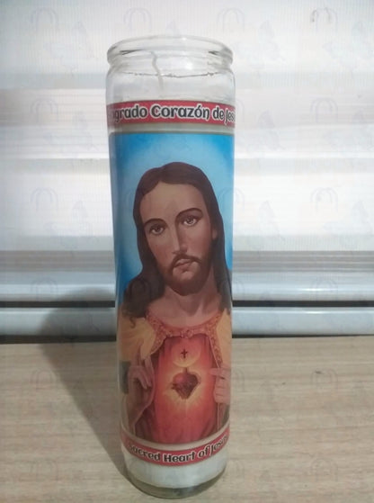 Religious Candles Sacred Heart Of Jesus and virgin de Guadalupe candles