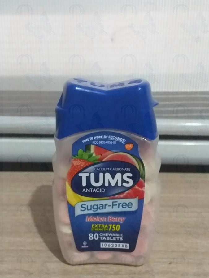 Tums antacid sugar free Melon Berry extra strength 750 (80 chewable tablets)