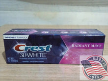 Load image into Gallery viewer, Crest 3D White Radiant Mint Teeth Whitening Toothpaste, (76g)
