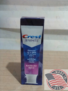 Crest 3D White Radiant Mint Teeth Whitening Toothpaste, (76g)