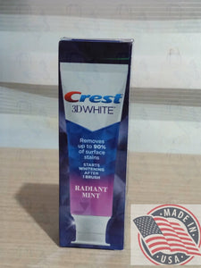 Crest 3D White Radiant Mint Teeth Whitening Toothpaste, (76g)