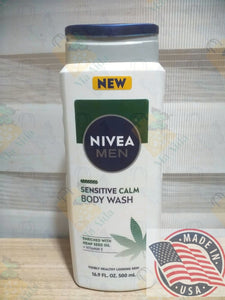 NIVEA men Sensitive Calm Body wash enriched w/ Hemp seed oil+vit. E(500ml) U.S.A