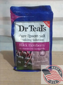 Dr. Teals Pure Epsom Salt soaking solution Black Elderberry w/vit.D & Essential oils 1.36kg