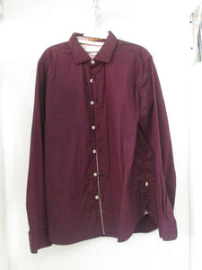 Maroon long sleeve polo large size