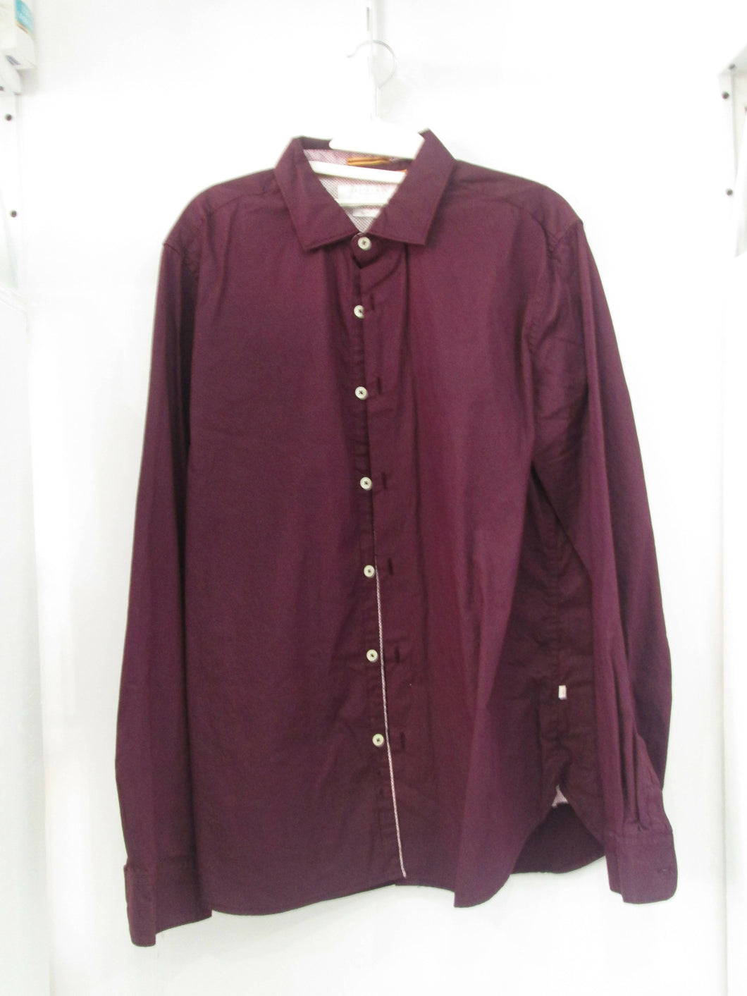 Maroon long sleeve polo large size