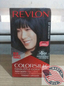 Revlon Permanent Hair color #12 Natural Blue Black ammonia free with Keratin