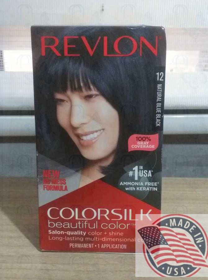 Revlon Permanent Hair color #12 Natural Blue Black ammonia free with Keratin