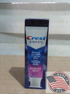 Crest 3D White Radiant Mint Teeth Whitening Toothpaste, (76g)